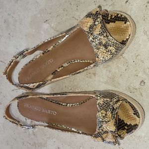Franco Sarto faux snakeskin print espadrilles.  Size 8.